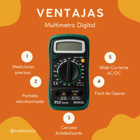 Thumbnail for Multímetro Digital Retro Iluminado Con Sonido De Continuidad