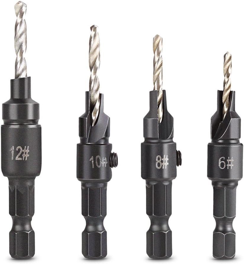 Combo 4 Brocas Avellanadoras Mas 4 Brocas Saca Tarugos Obsequio Afilador Broca Metal