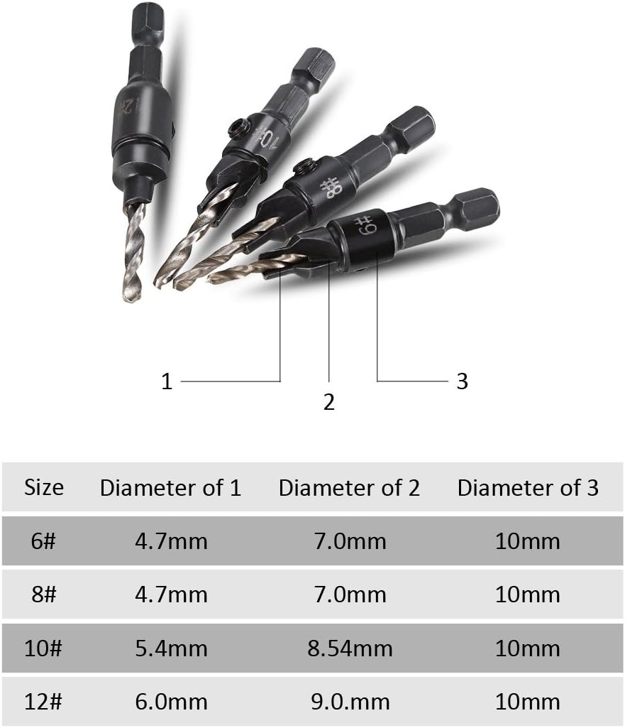 Combo 4 Brocas Avellanadoras Mas 4 Brocas Saca Tarugos Obsequio Afilador Broca Metal