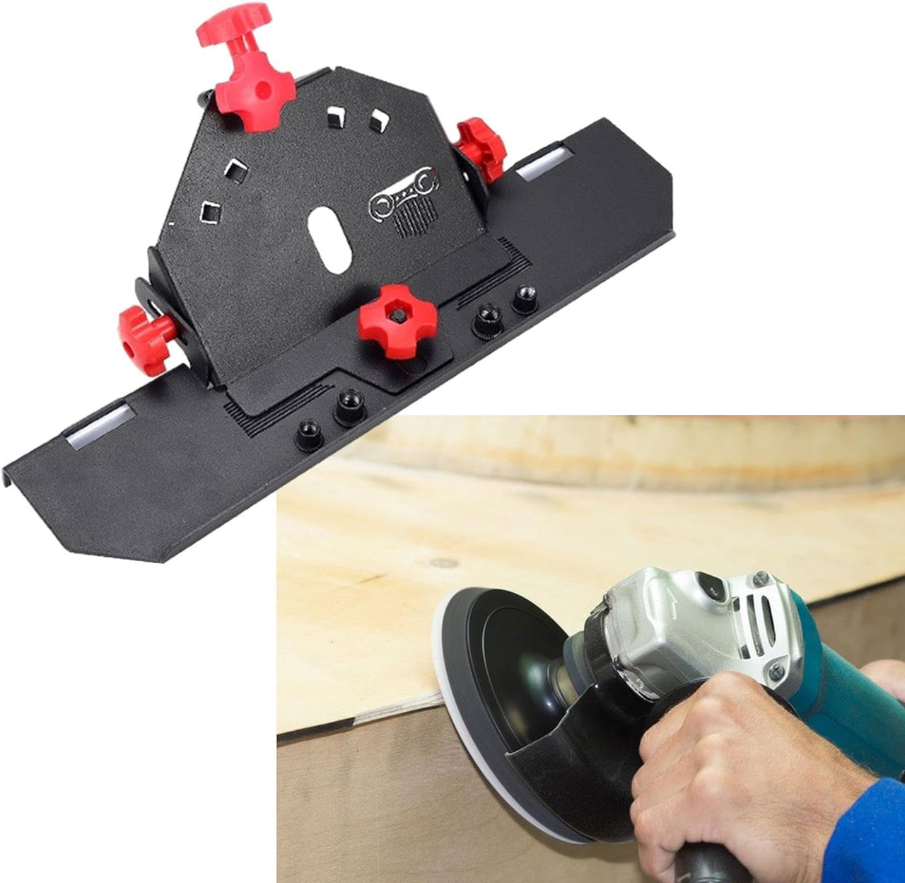 adaptador de corte a inglete para cerámica montado en pulidora