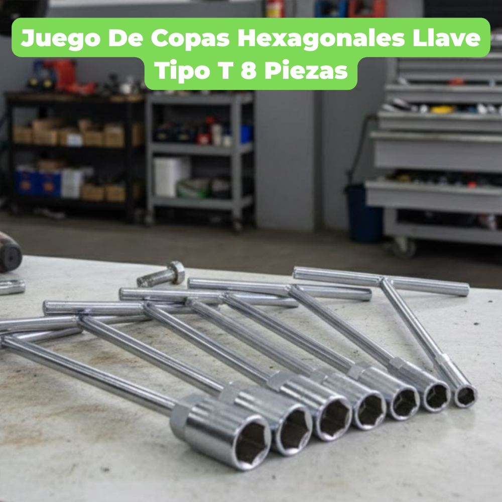 Juego De Copas Hexagonales Llave Tipo T 8 Piezas Mecanica