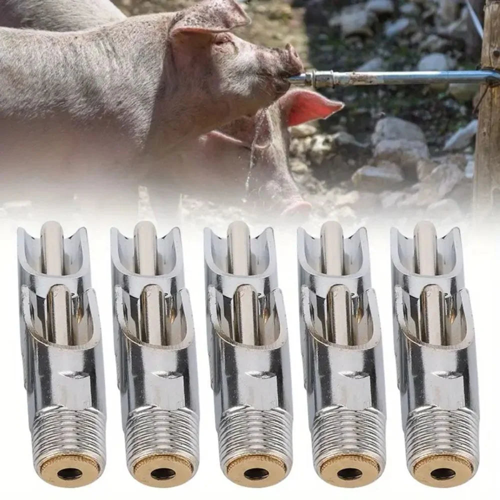 Bebedero Tipo Pezón para Cerdo – Set por 10 Unidades