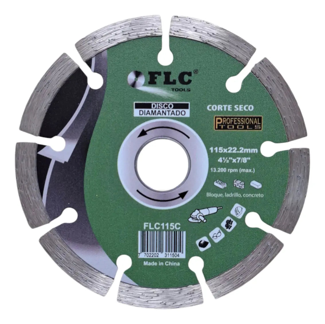 Disco Diamantado Segmentado 4½" para Corte de Concreto FLC | Al Por Mayor
