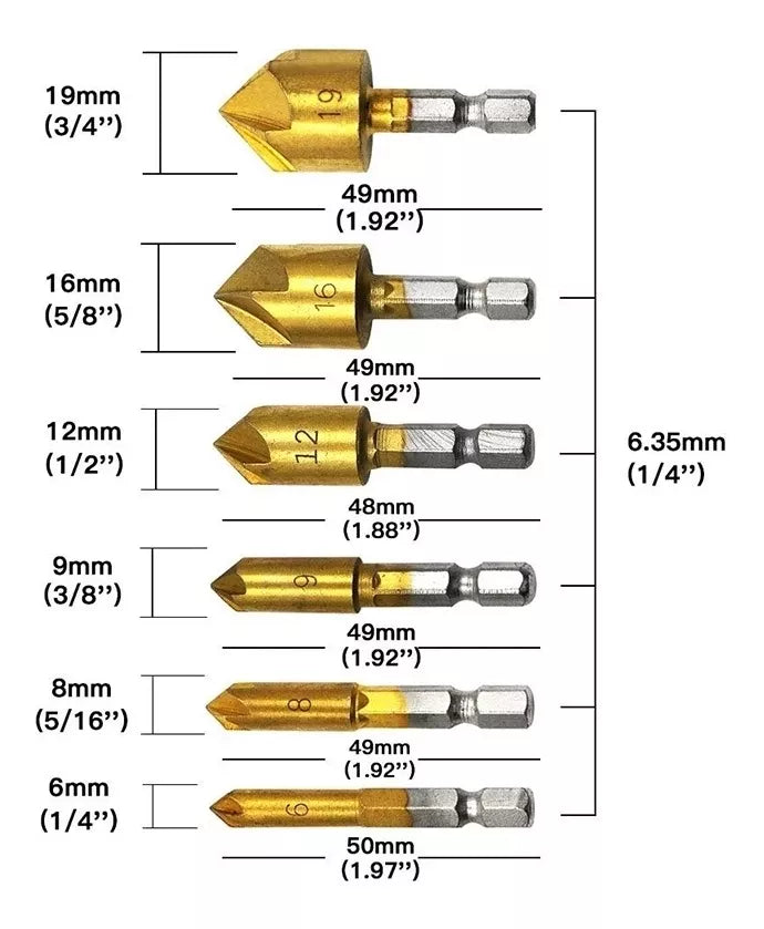 Brocas Avellanadoras Para Metal, Madera y Plastico