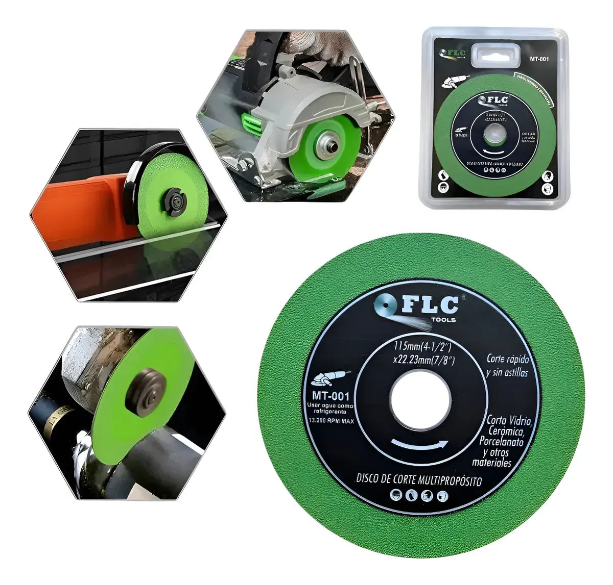 Disco Diamantado Corte Fino 4½" para Vidrio, Cerámica y Porcelanato FLC Tools | Al Por Mayor