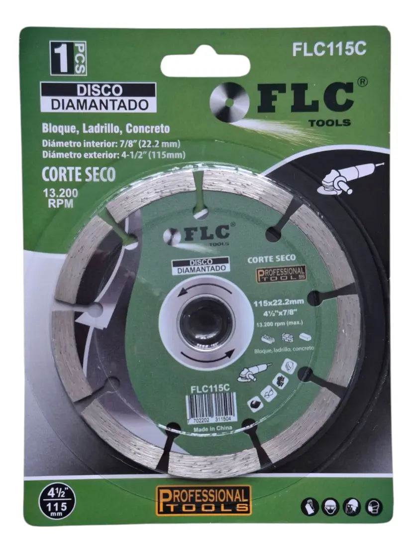 Disco Diamantado Segmentado 4½" para Corte de Concreto FLC | Al Por Mayor