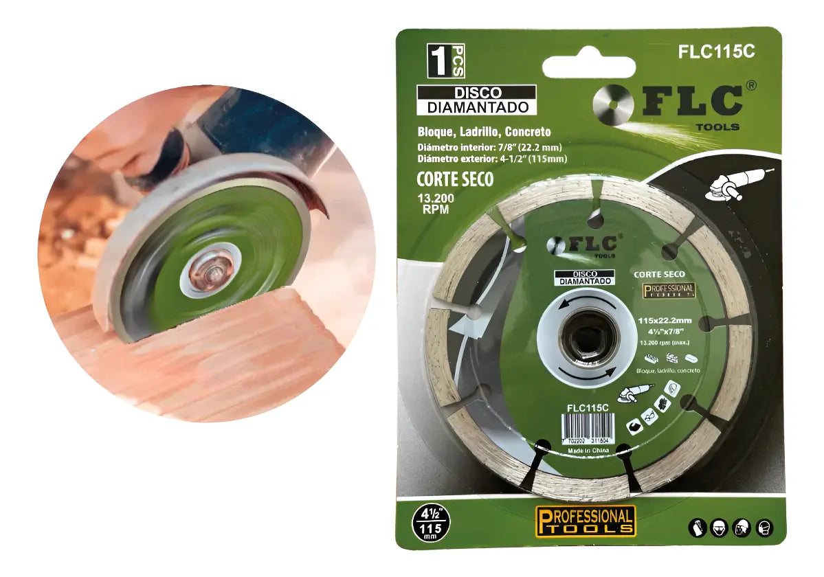 Disco Diamantado Segmentado 4½" para Corte de Concreto FLC | Al Por Mayor