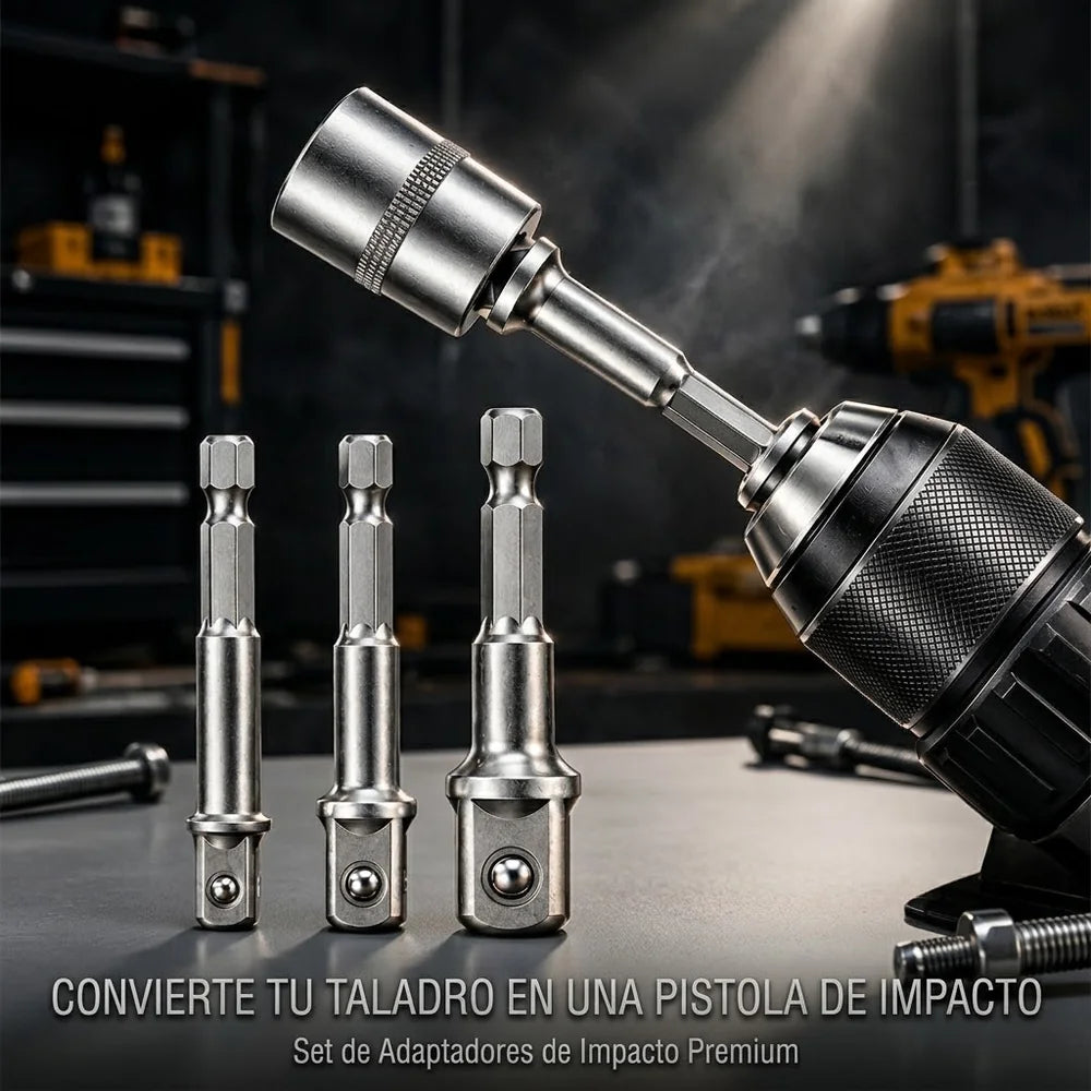 adaptador de copas montado en taladro con copa de media pulgada