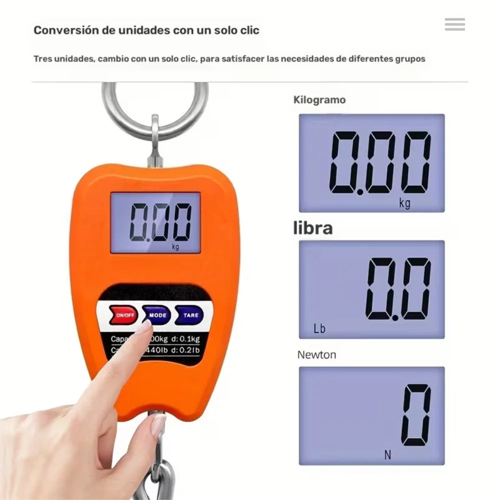 Báscula Digital Colgante Profesional 200kg Alta Precisión Industrial