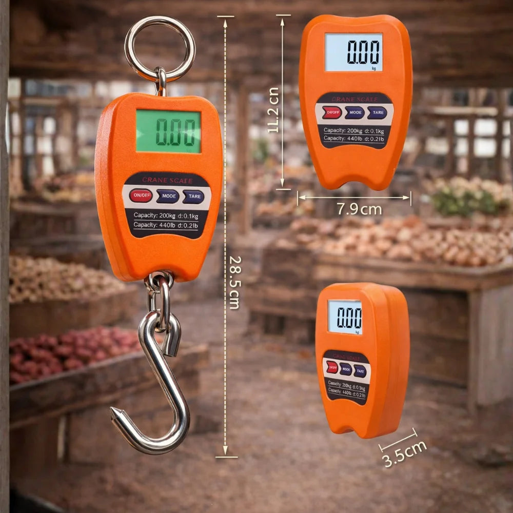 Báscula Digital Colgante Profesional 200kg Alta Precisión Industrial
