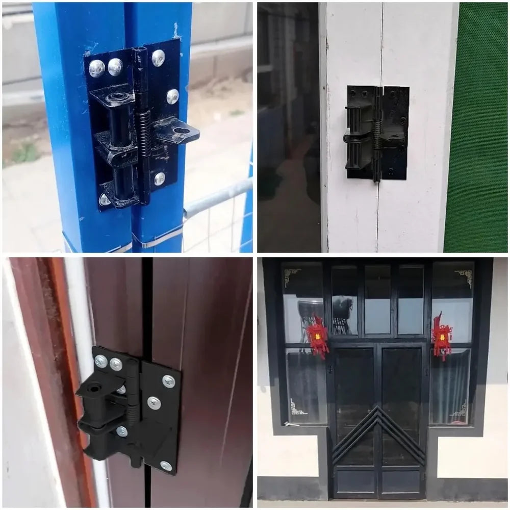 ejemplos reales de bisagra instalada en distintas puertas