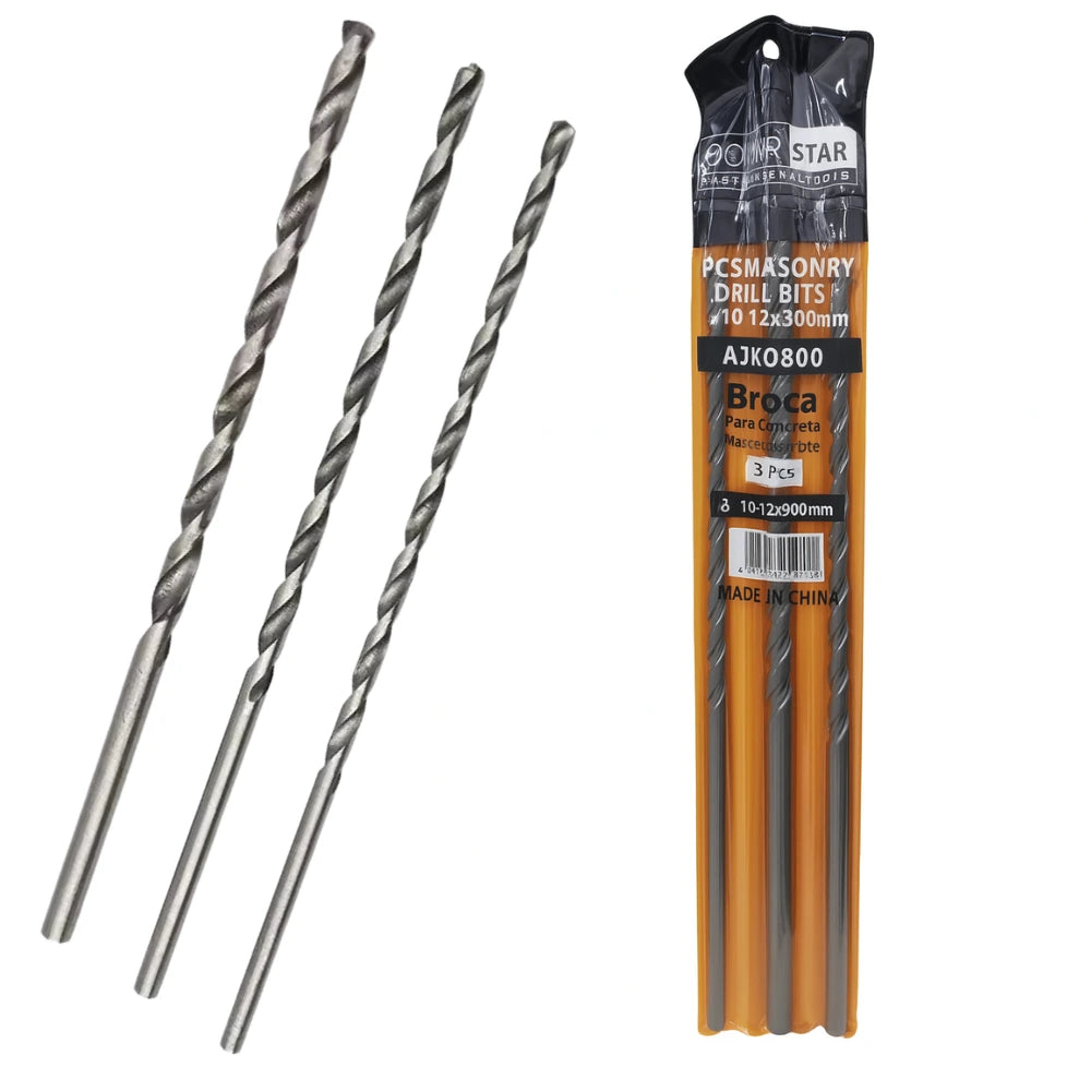 Brocas Para Muro Largas 30cm Set X3 8 10 Y 12mm