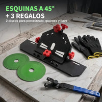 Thumbnail for biseladora de 45 grados para pulidora con regalo de 2 discos para porcelanato, guantes y llave