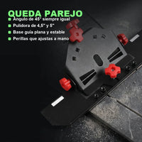 Thumbnail for guía biseladora montada en pulidora de 4.5 pulgadas cortando cerámica a 45 grados
