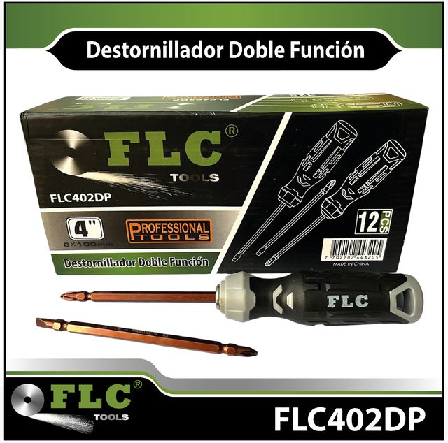 Destornillador Doble Función 4" Punta Plana y Phillips FLC Tools | Al Por Mayor