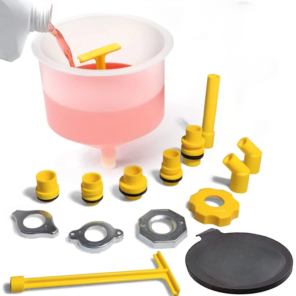 Kit Embudo para Refrigerante con Adaptadores | Purga el Sistema sin Derrames