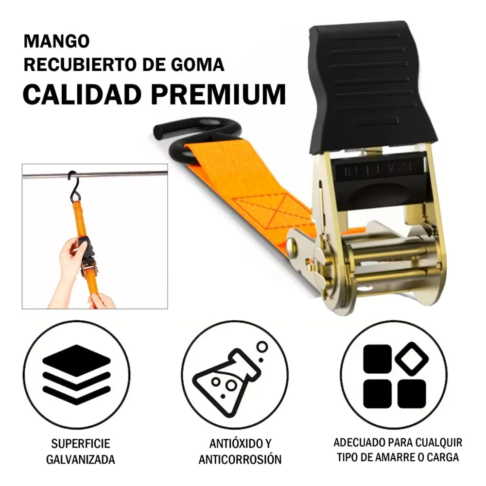 Eslinga Set X2 Piezas Cuerdas De Carga 3m Largo X 2.5cm Ancho