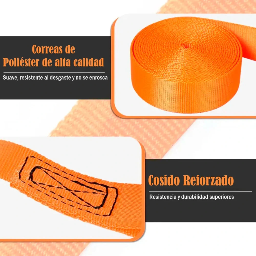 Eslinga Set X2 Piezas Cuerdas De Carga 3m Largo X 2.5cm Ancho