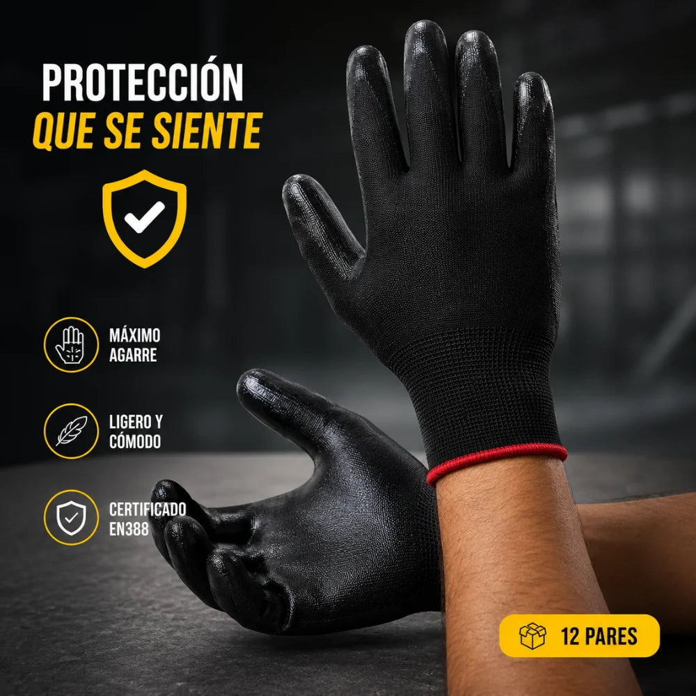 Guantes Industriales Antideslizantes | Docena x 12 Pares
