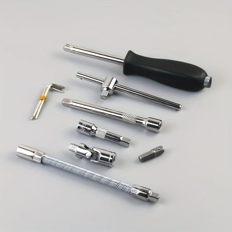 Kit De 46 Piezas Puntas Copas y Trinquete 1/4"