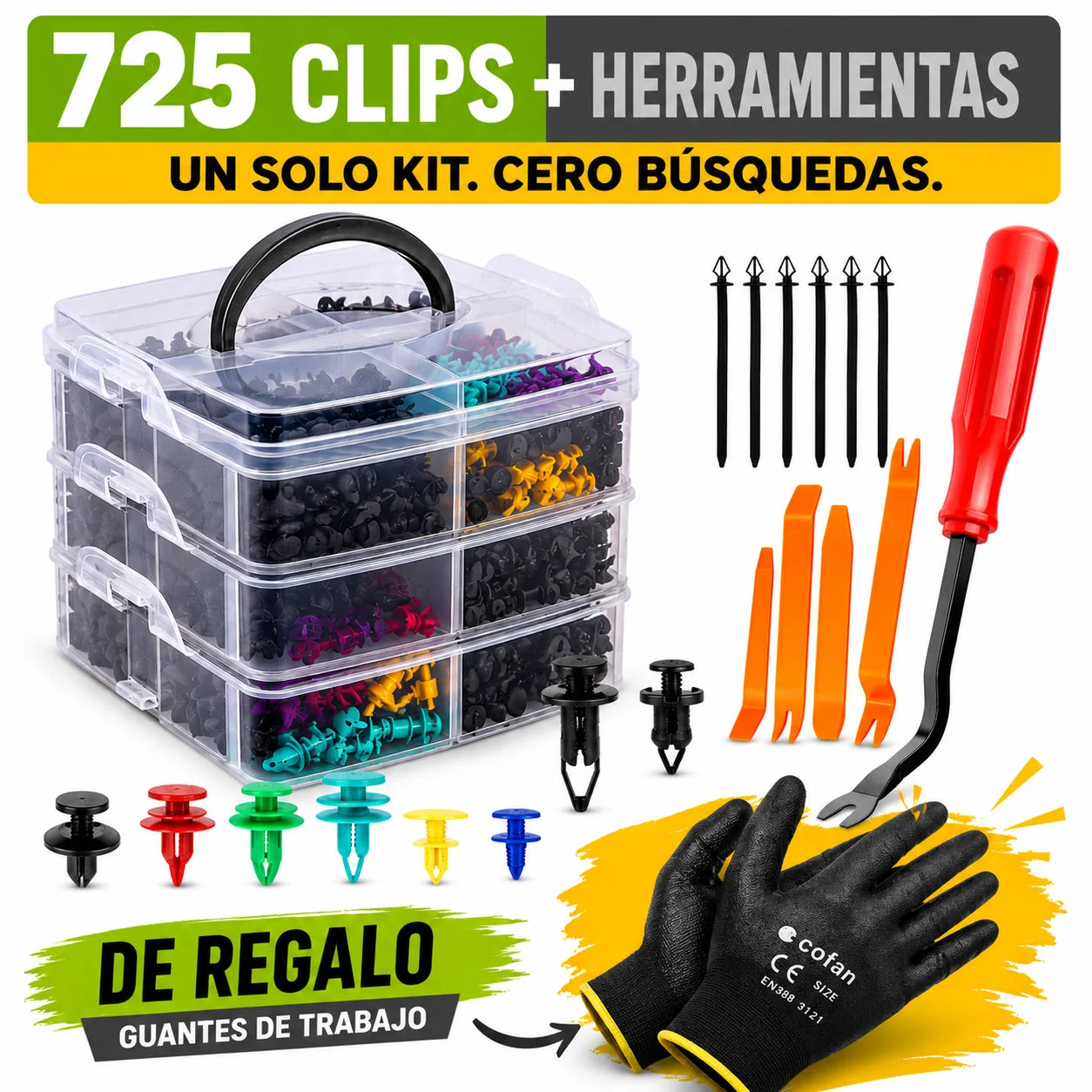Clips de Sujeción para Carros: kit de reparación rápida para carro