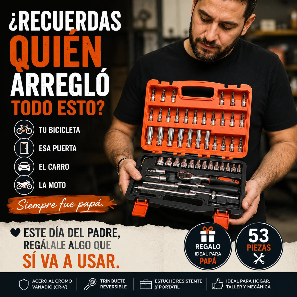 El regalo que sí va a usar: Kit de Rachet de 53 Piezas