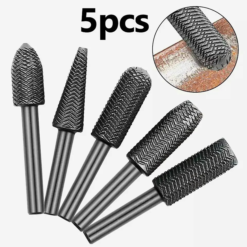 Juego de Fresas para Pulir Metal 1/4" x 5 Piezas FLC Tools | Al Por Mayor