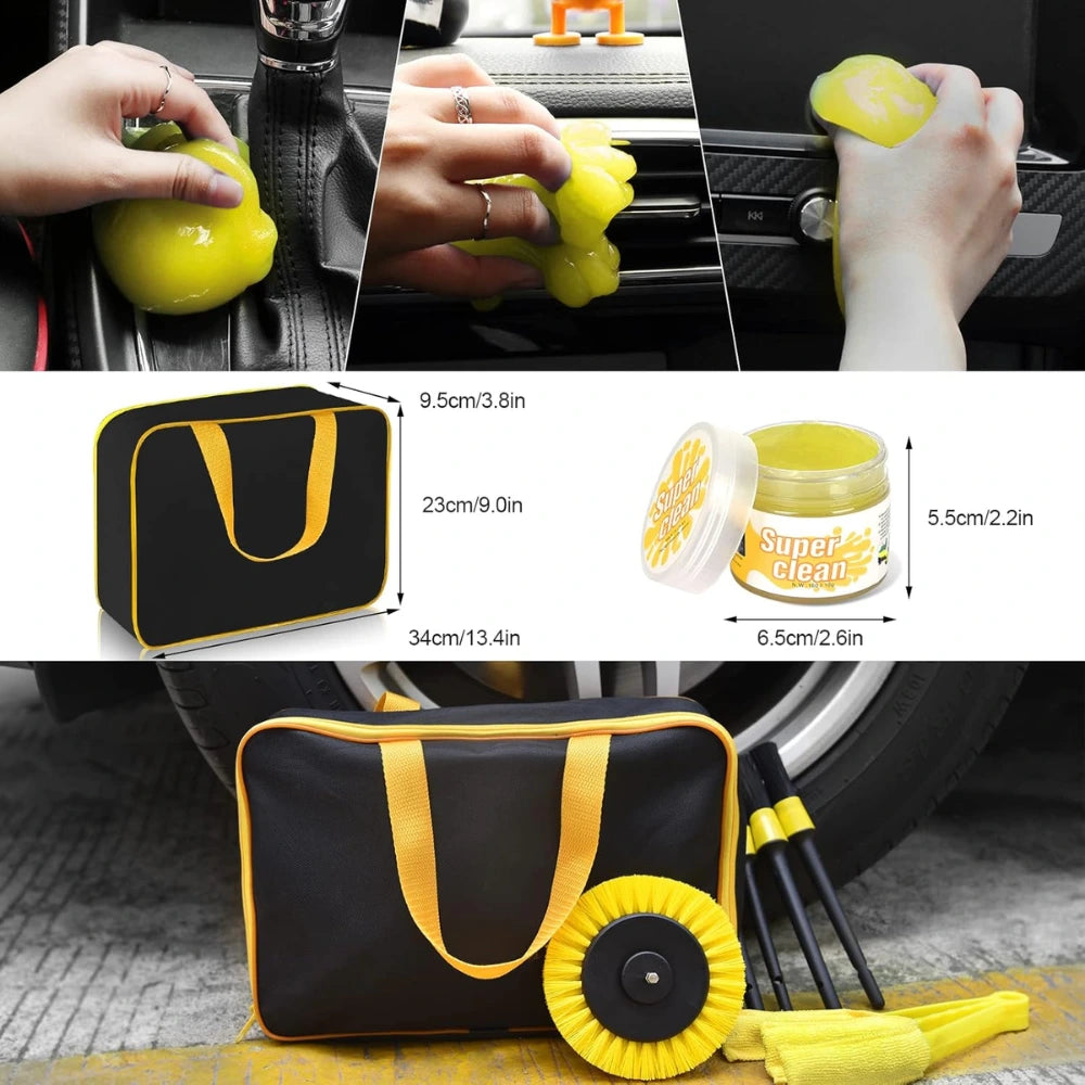 Kit Limpieza 22 Pcs Lavado Detallado Carros y Motos *NO incluye taladro*