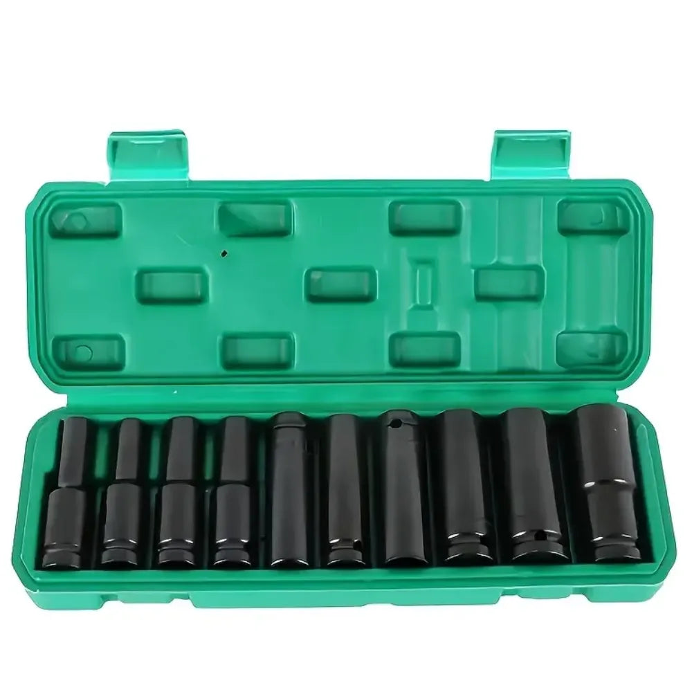 Juego De Copas De Impacto Largas De 1/2 X 10 Piezas Mecanica