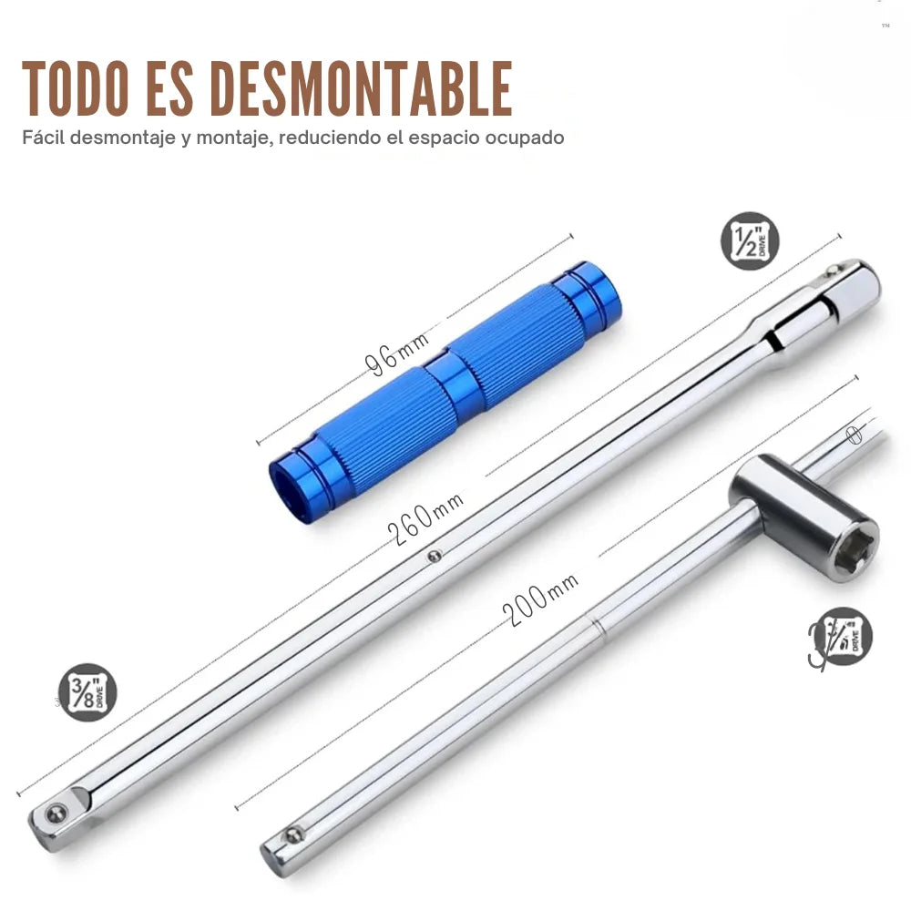 Llave Tipo T Ajustable Multiproposito 3 Cuadrantes 1/4 3/8 1/2