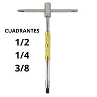Thumbnail for Llave Tipo T Ajustable Multiproposito 3 Cuadrantes 1/4 3/8 1/2