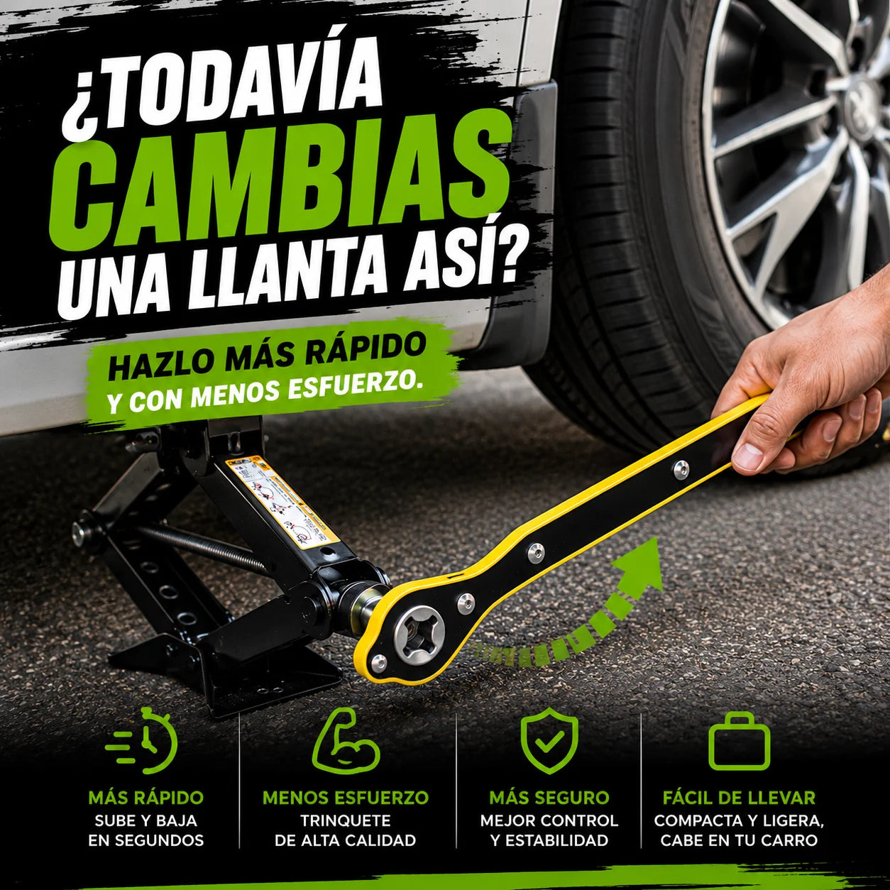 Llave Rachet Para Gato Tijera Cambiar Llantas Trinquete