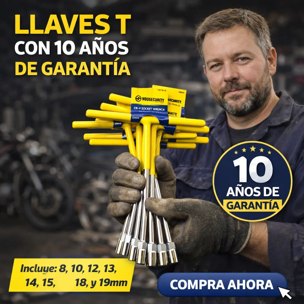 set profesional de llaves tipo t 8 piezas – uso de taller, alta resistencia + garantía 10 años