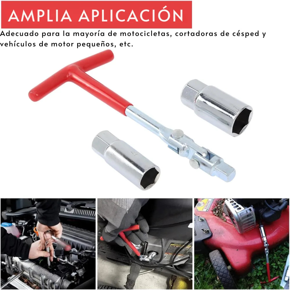 Llave Tipo T Saca Bujias Copas 16mm De 21mm Cuadrante 3/8