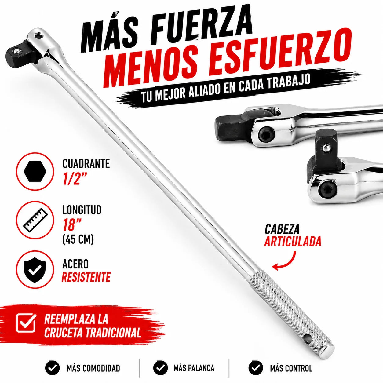 Palanca De Fuerza Ecualizable Cuadrante 1/2 45cm De Largo