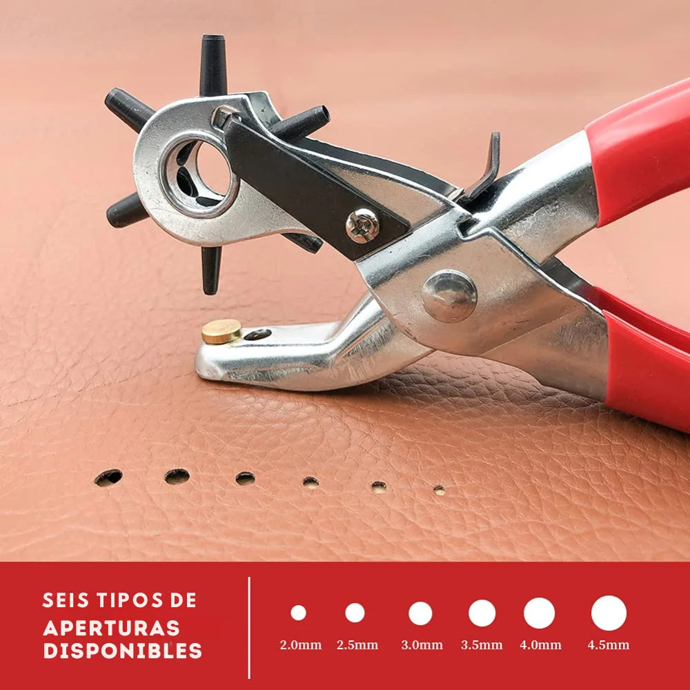 Pinza Perforadora Ojales Cuero 6 Tamaños Sacabocados