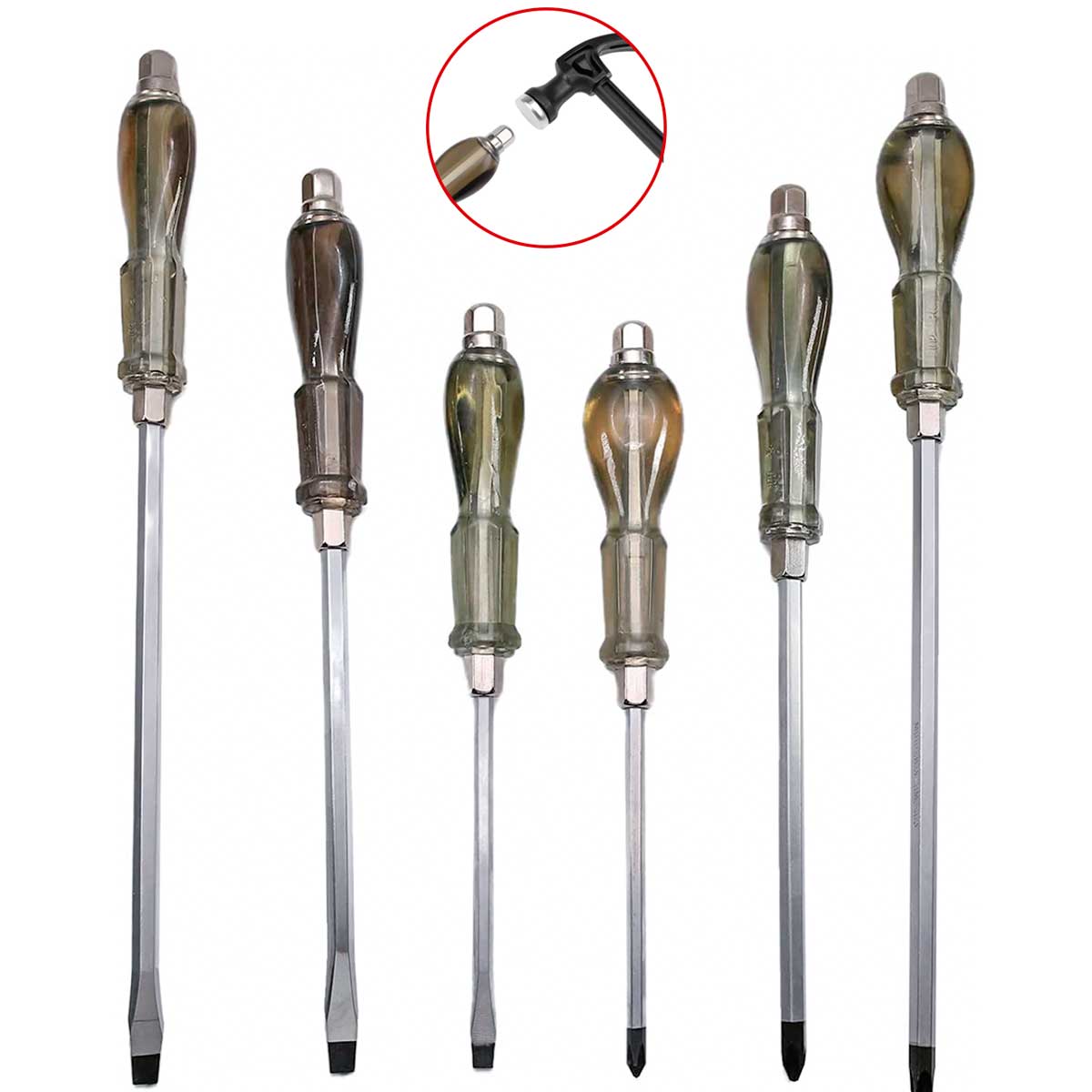 Set Destornillador Impacto Golpe Fulcor Herramienta 6 Piezas