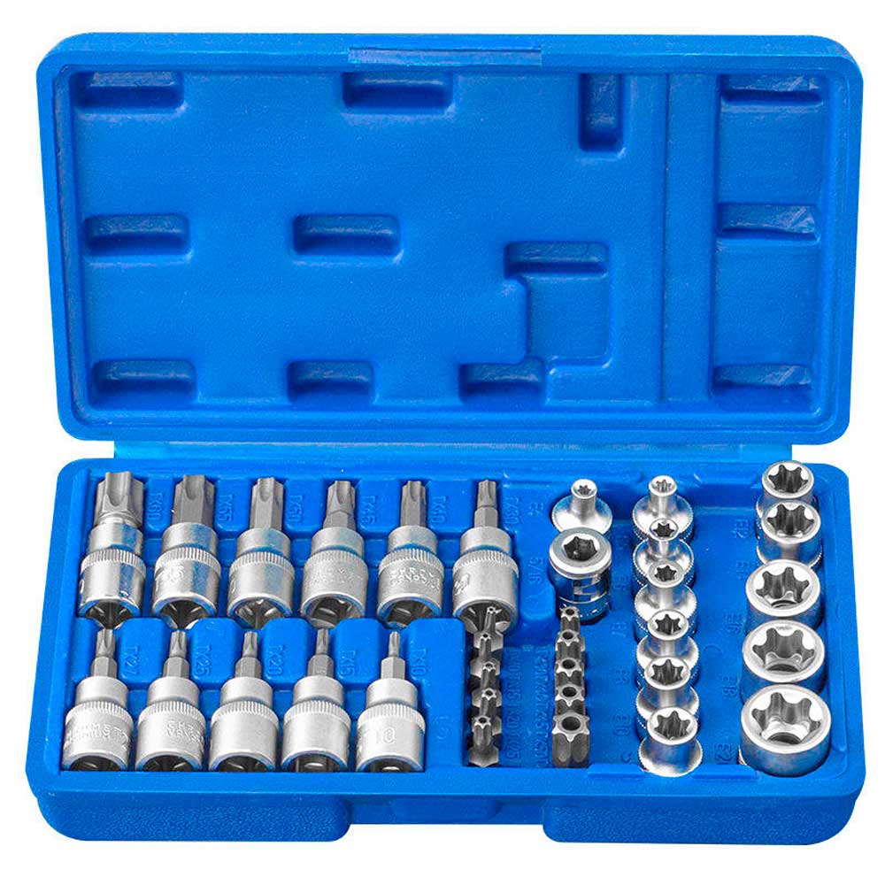 Juego Copas y Puntas Torx 34pcs Hembra y Macho