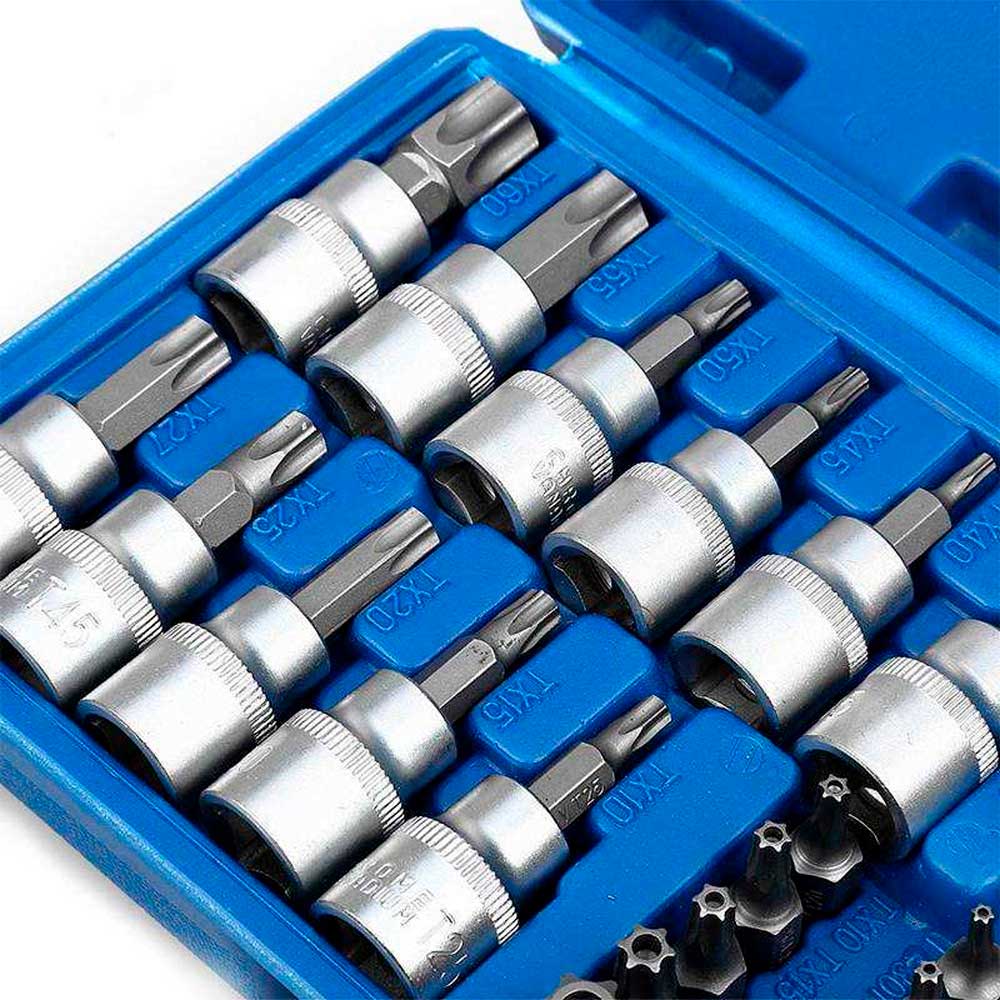 Juego Copas y Puntas Torx 34pcs Hembra y Macho