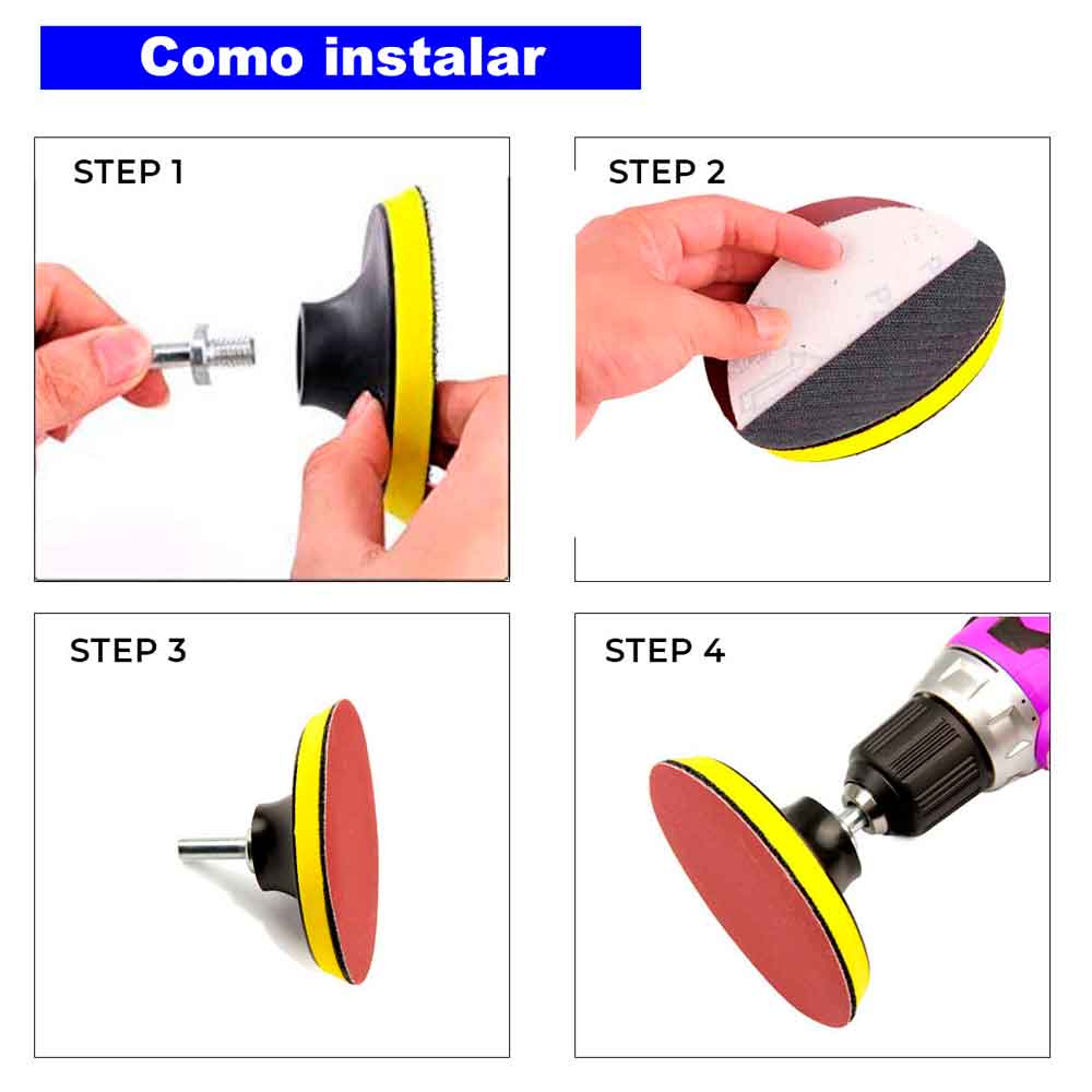 Disco Soporte De Velcro + 10 Repuestos De Lijas