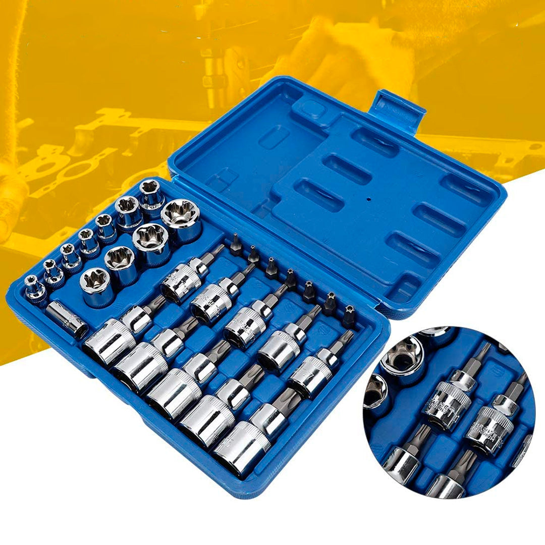 Juego De Puntas Y Copas Torx 30 Piezas