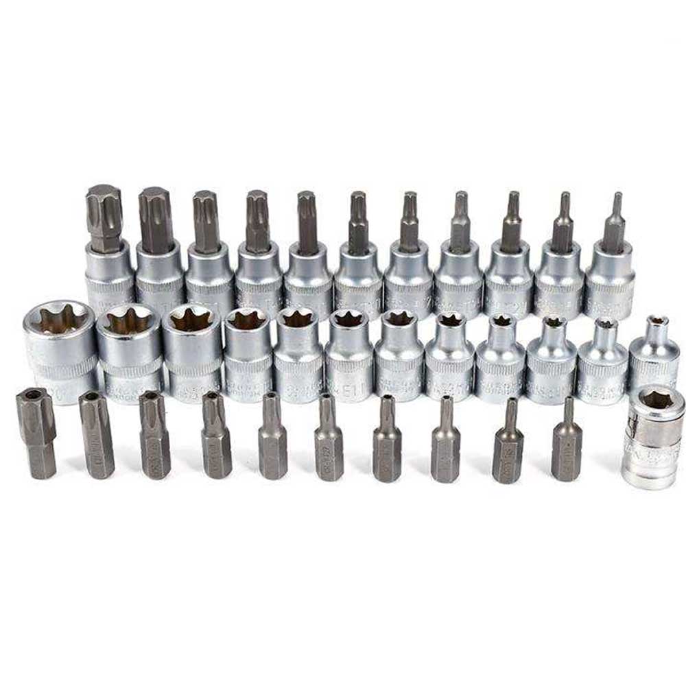 Juego Copas y Puntas Torx 34pcs Hembra y Macho