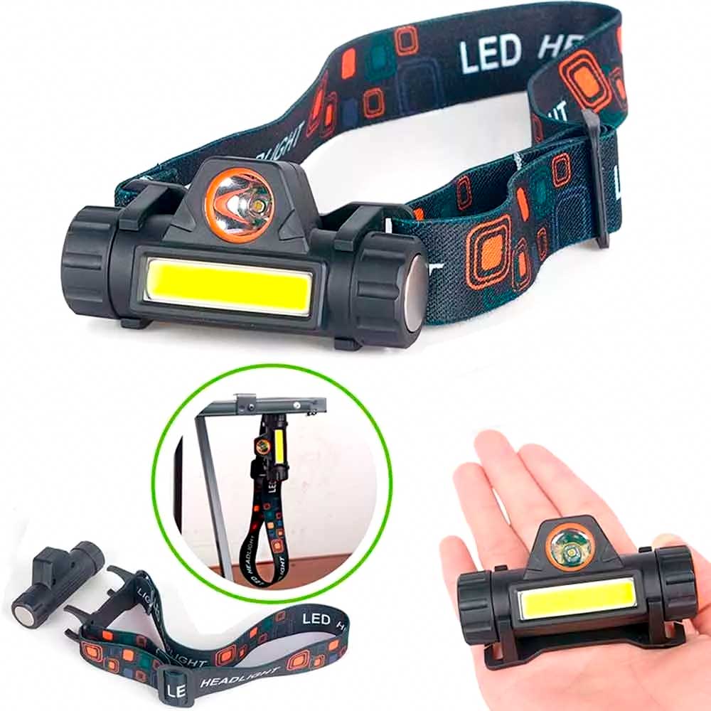 Linterna Minera Cabeza Recargable 2 Modos Con Iman Ciclismo