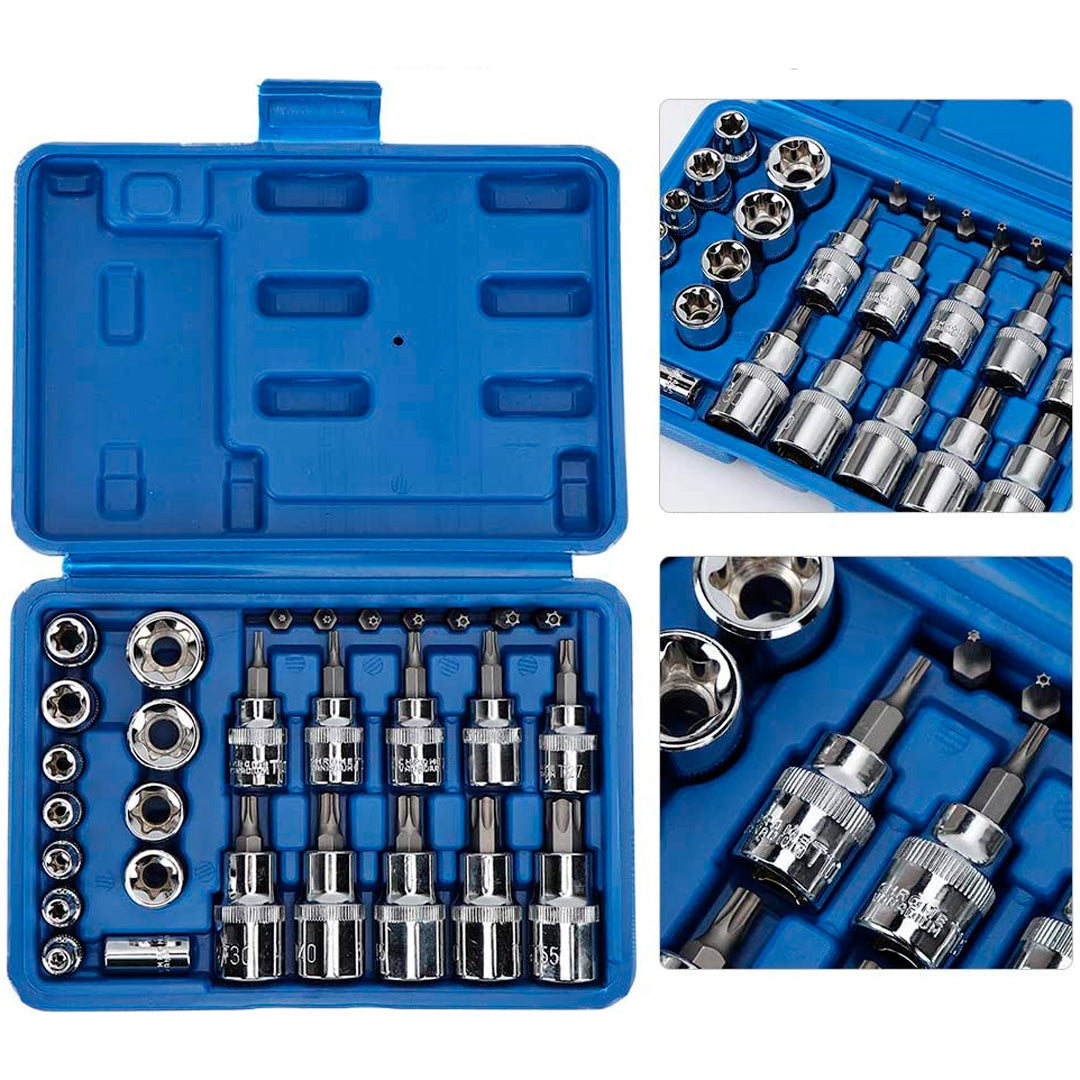 Juego De Puntas Y Copas Torx 30 Piezas