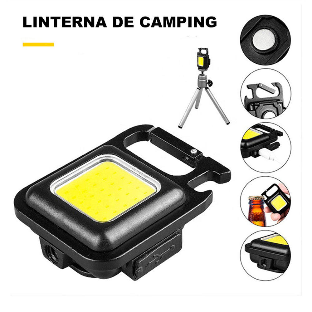 Linterna Led Imantada Adaptable A Tripode Con Destapador Recargable